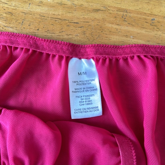 Bundle Halter Backless Pajama Night Dress Sleeveless & Pantie M Red Silky - Picture 5 of 6